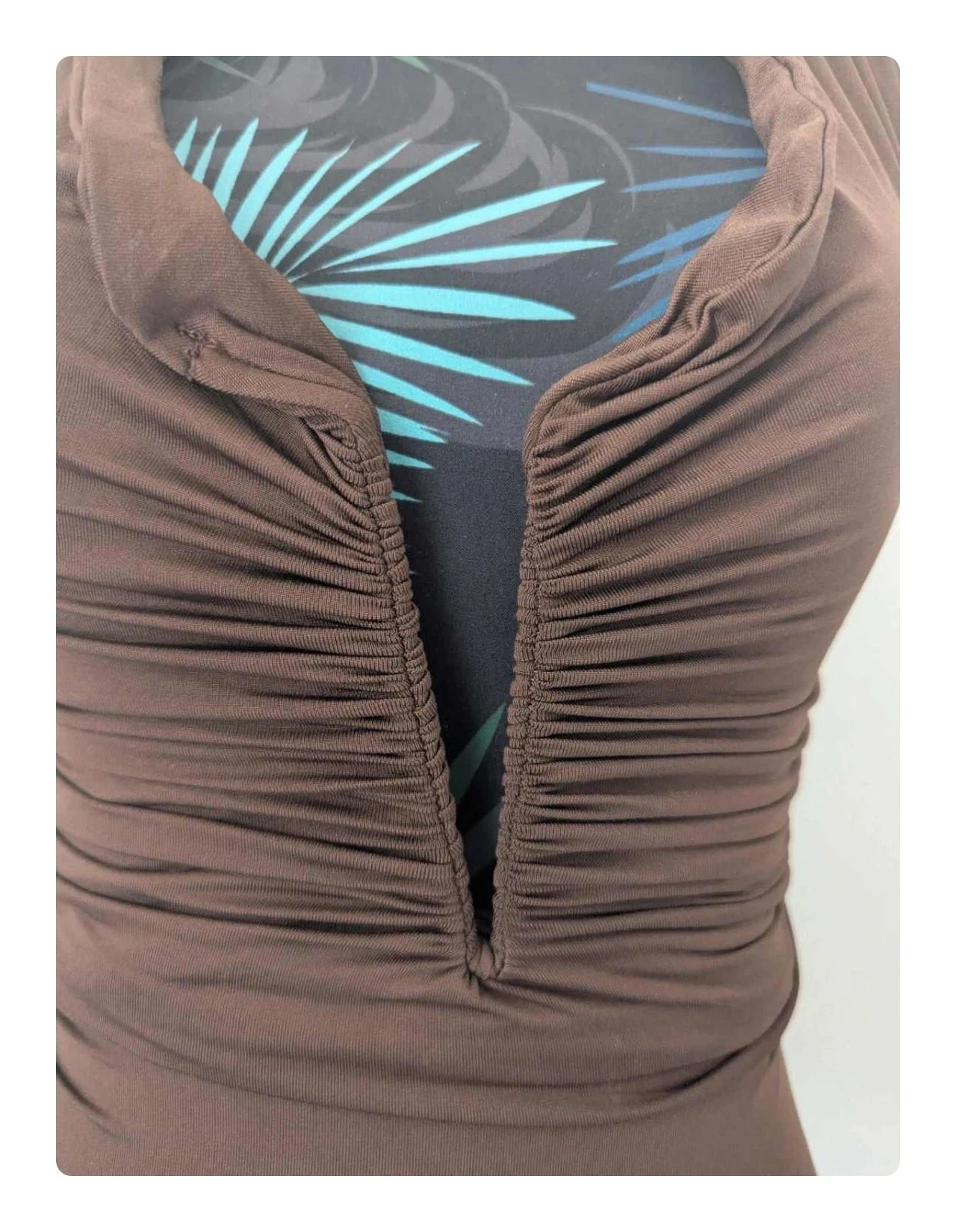Body Marrón Froncé Col Halterneck Zara - Talla S - Nuevo con etiqueta – photo 6